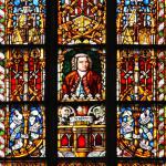 The Bach glass window in the Thomaskirche in Leipzig.
