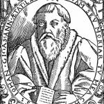 A 16th century woodcarving of Johannes Gigas (1514-1581), a German Protestant theologian, hymn writer, educator and reformer. The libretto of Ach, lieben Christen, seid getrost, BWV 114, is based on a hymn text by Gigas with the same name.