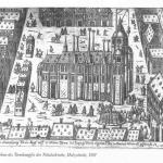 Wood engraving of the Nikolaikirche in Leipzig, 1592. The Nikolaikirche was also under the supervision of Bach as Thomaskantor, and he performed many cantatas there too.